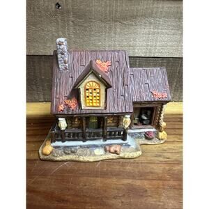 Halloween Fall Village Log Cabin